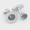 Hematite Cable Oval Sterling Silver Cufflinks