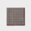 Houndstooth Red Polkadot Silk Pocket Square