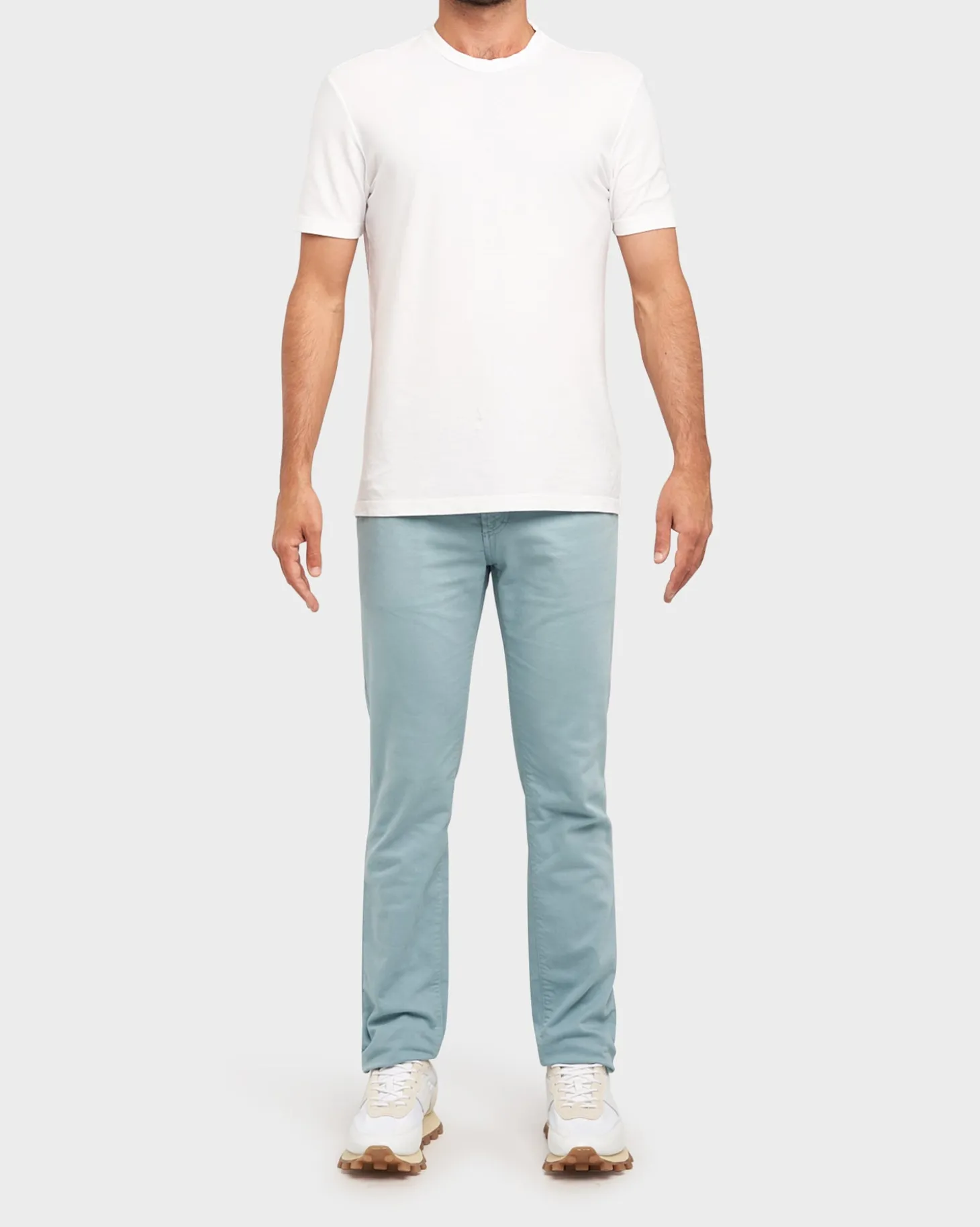 Ice Blue Cotton Stretch Slim Fit Denim Jeans