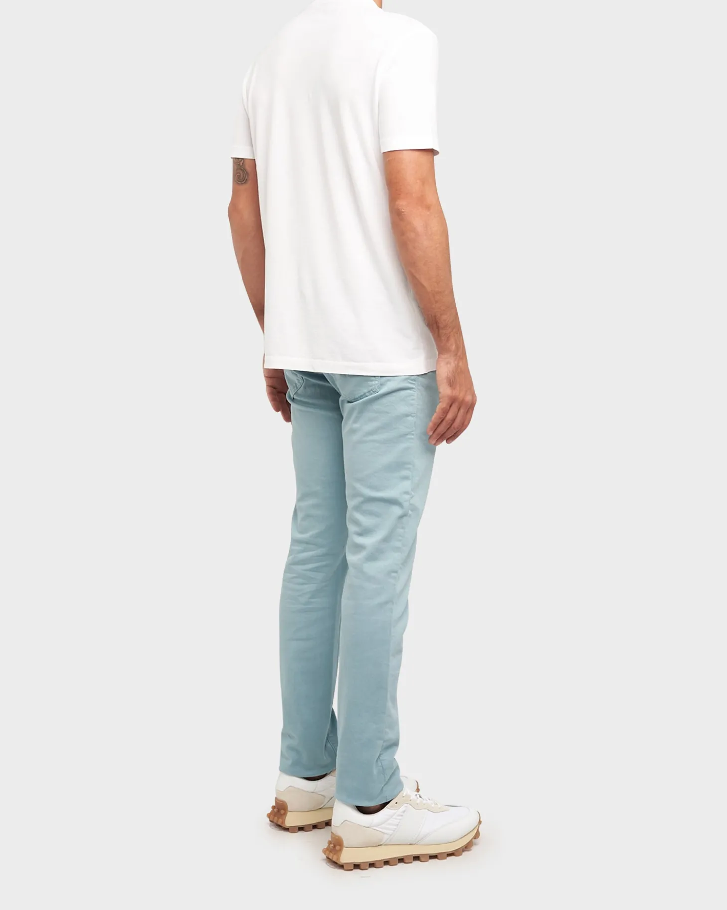 Ice Blue Cotton Stretch Slim Fit Denim Jeans