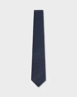 Indigo Patterned Cotton Tie