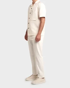Ivory Patch Pocket Linen Cotton Silk Shirt