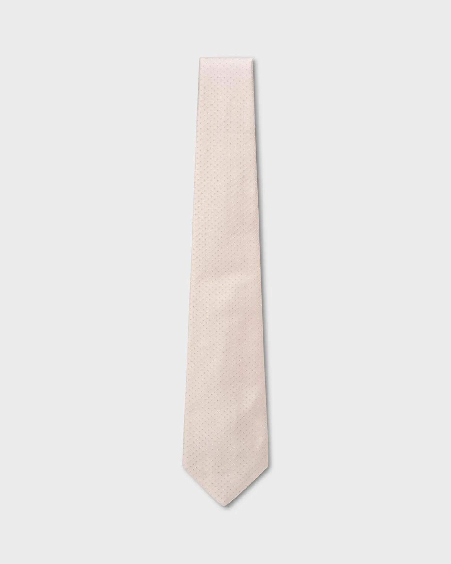 Ivory Silk Tie With Square Textured Pattern