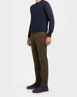 Khaki Green Cotton Stretch Chinos