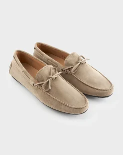Light Beige Suede City Gommino Driving Shoes