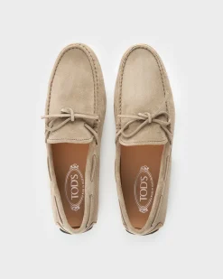 Light Beige Suede City Gommino Driving Shoes