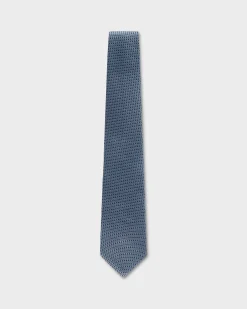 Light Blue And Black Triangular Pattern Silk Tie