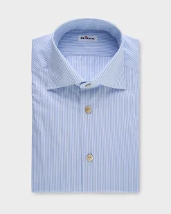 Light Blue And White Pinstripe Cotton Shirt