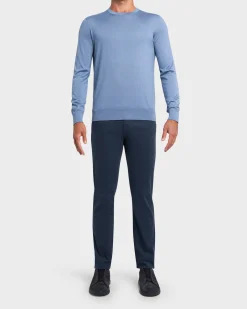 Light Blue Cashseta Crewneck Sweater