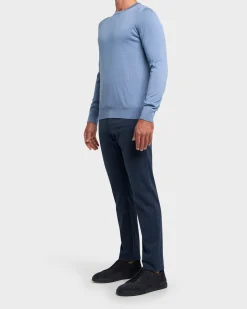 Light Blue Cashseta Crewneck Sweater