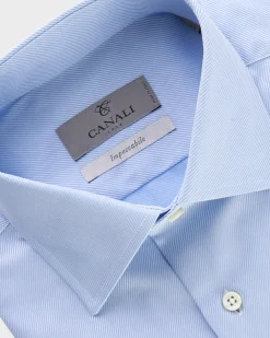 Light Blue Cotton Twill Modern Fit Shirt