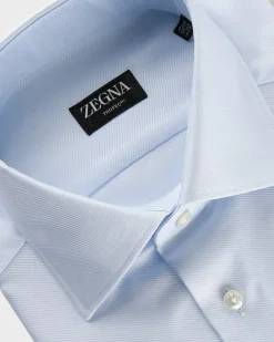 Light Blue Twill Trofeo Cotton Shirt