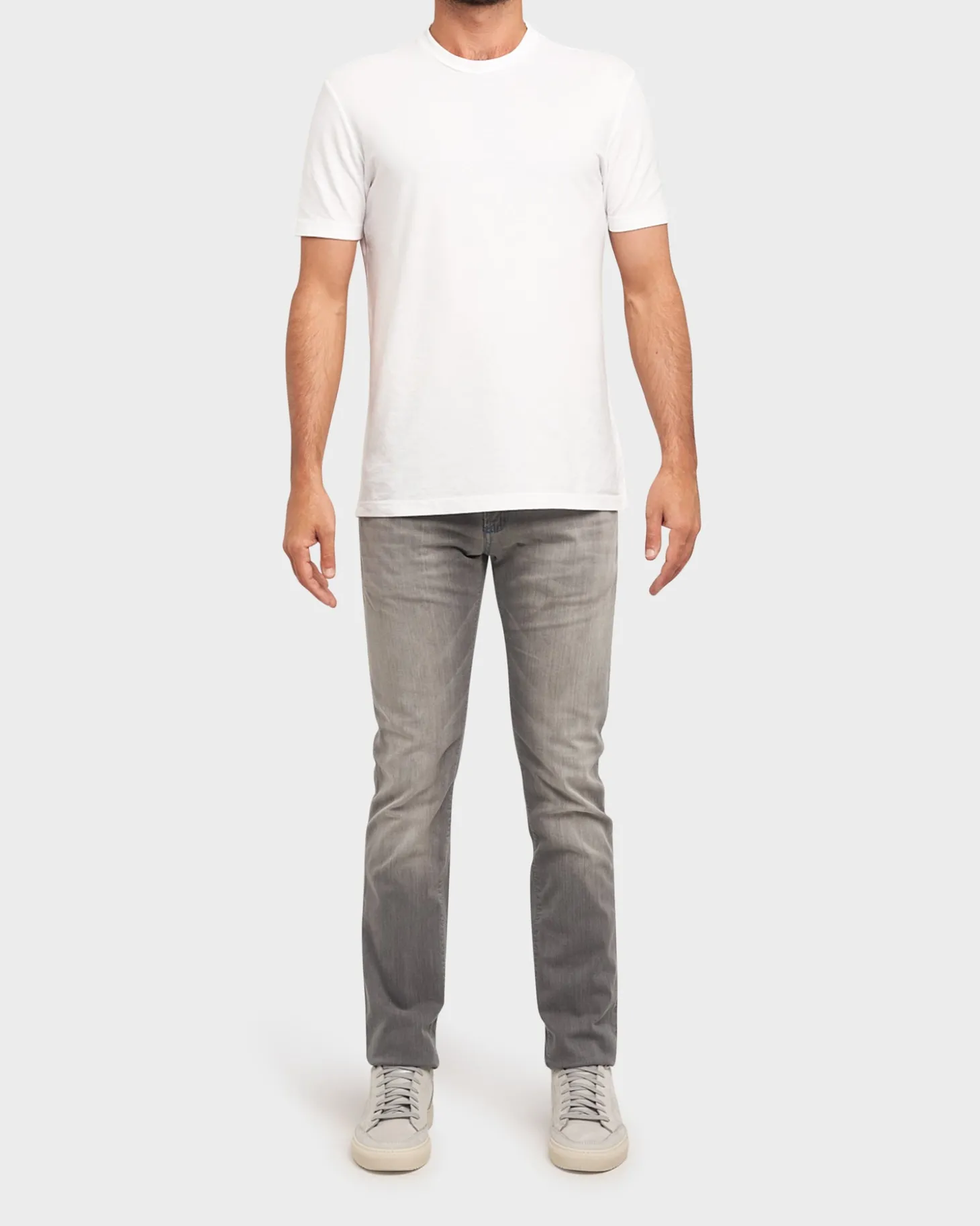 Light Grey Slim Fit Cotton Stretch Rising Sun Jeans