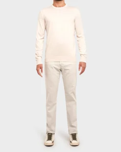 Light Stone Brushed Cotton Tellis Stretch Jeans
