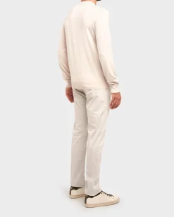 Light Stone Brushed Cotton Tellis Stretch Jeans