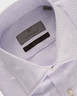 Lilac And White Check Exclusive Cotton Shirt