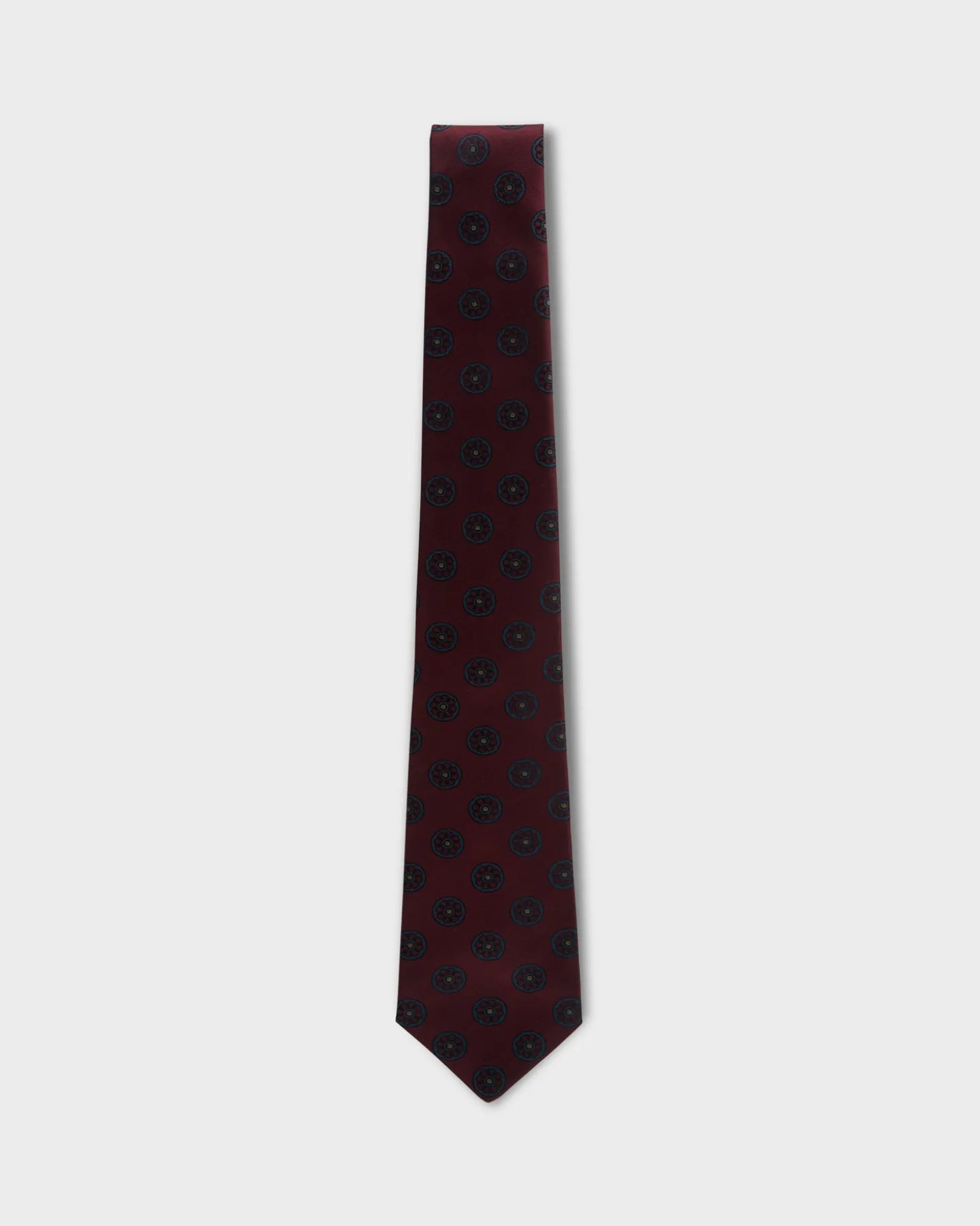 Maroon And Midnight Pattern Silk Tie