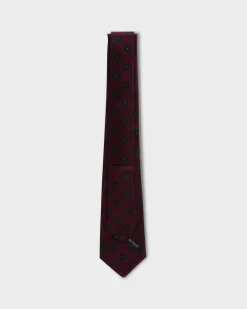 Maroon And Midnight Pattern Silk Tie