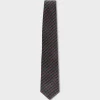 Maroon And Navy Diagonal Pattern Silk Tie