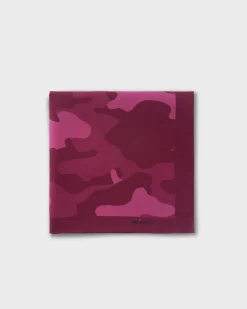 Maroon Camo Silk Pocket Square