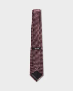 Maroon Diagonal Abstract Pattern Tie