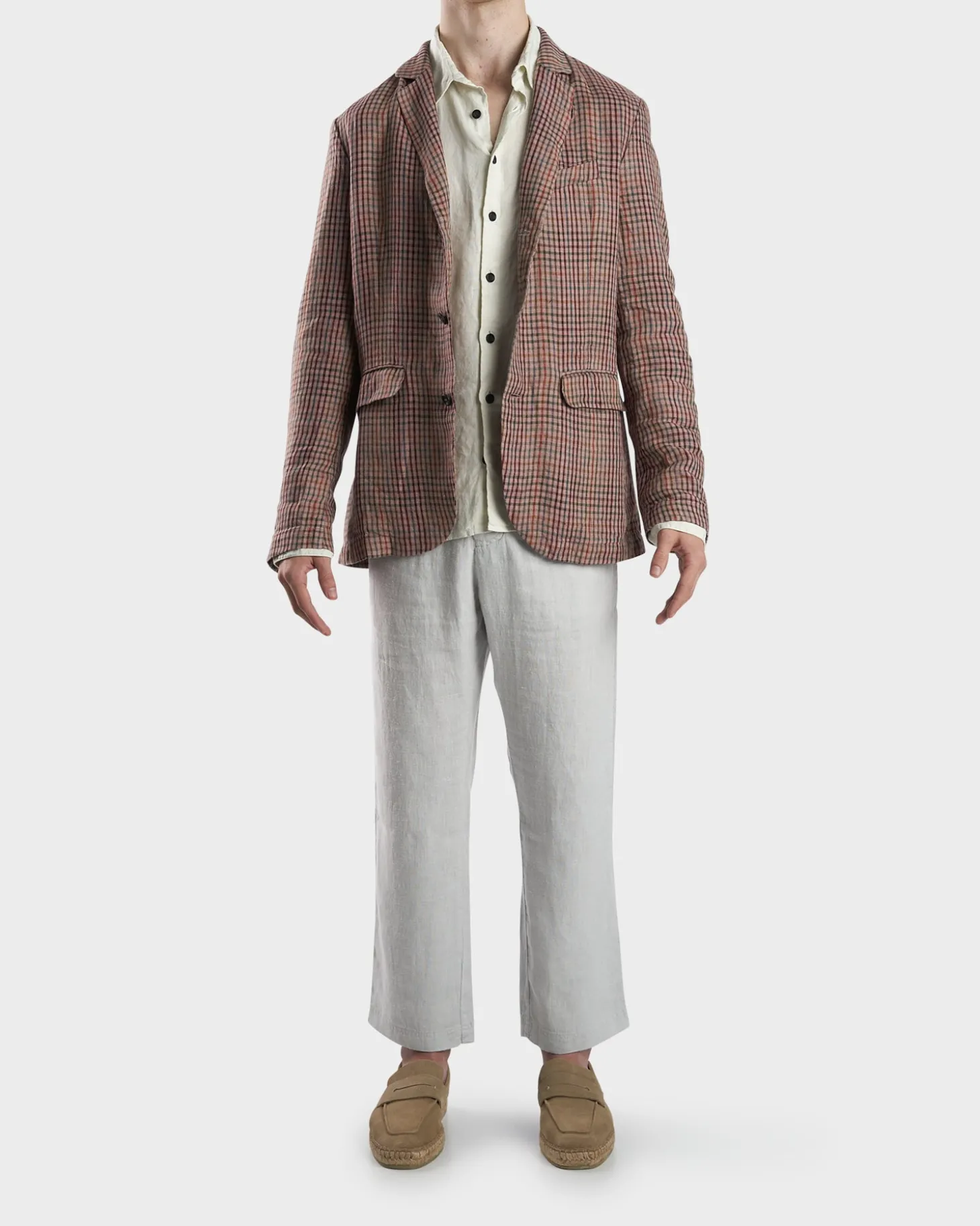Mauve Check Linen Jacket