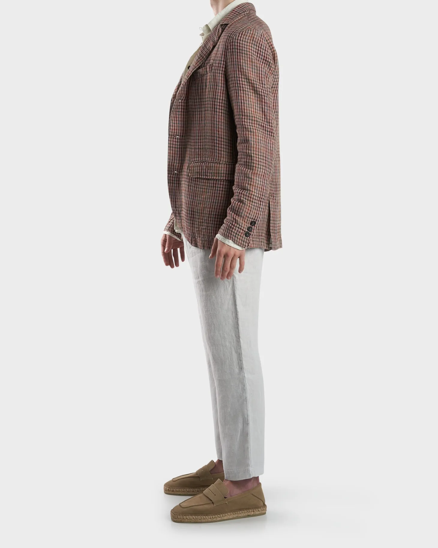 Mauve Check Linen Jacket