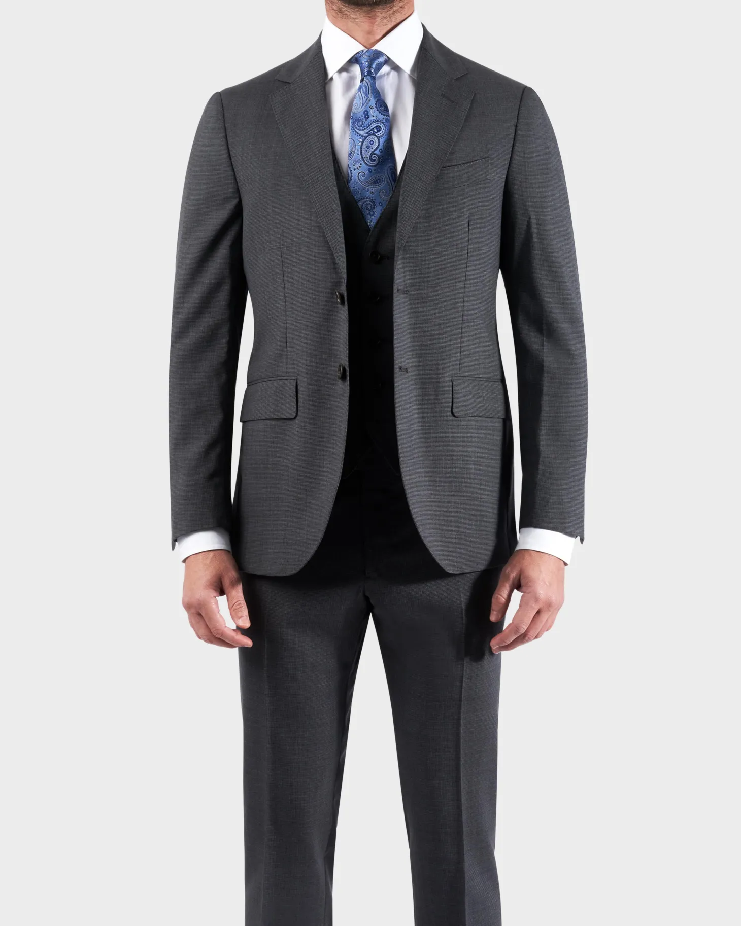 Micro Houndstooth Check 3 Piece Suit