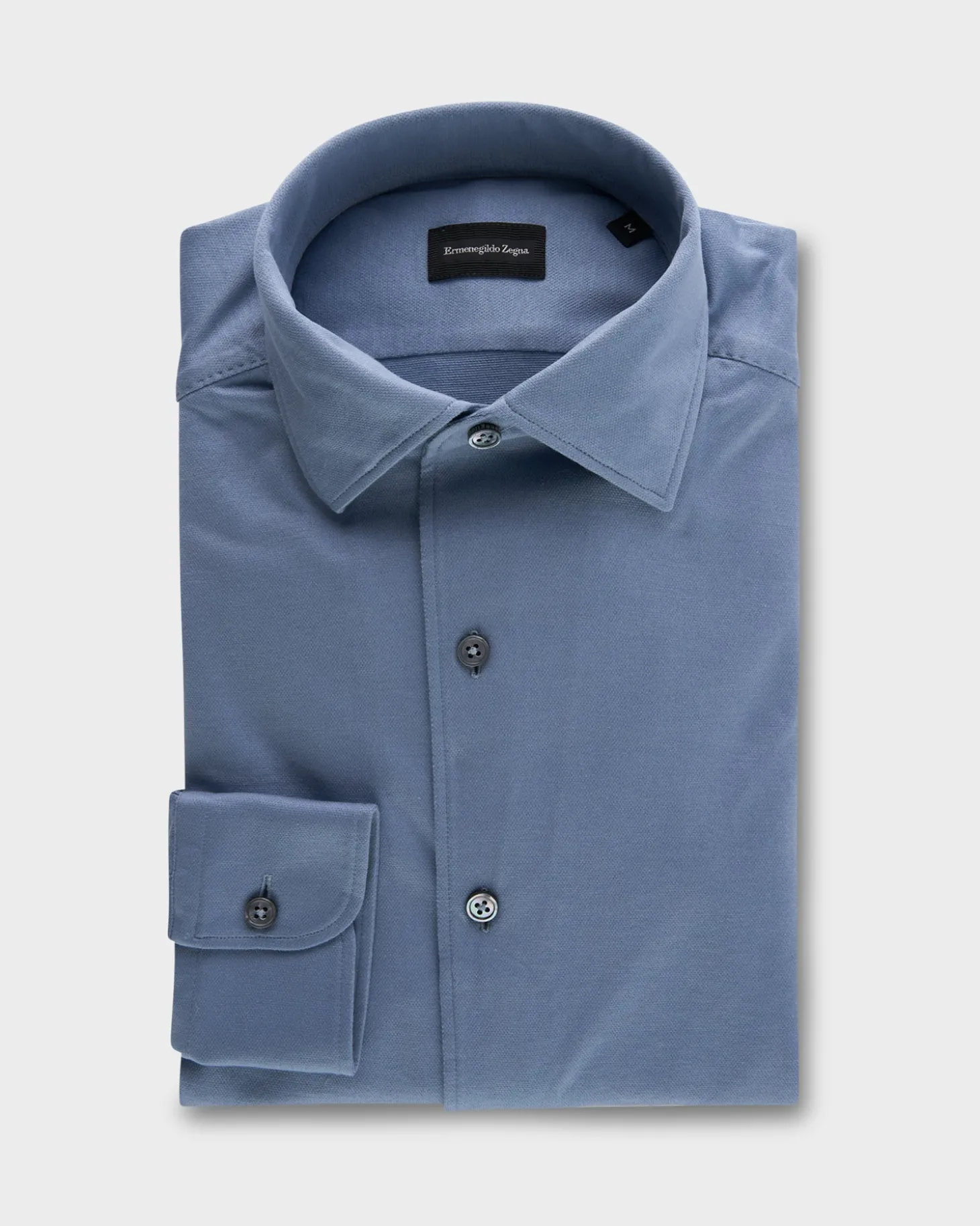 Mid Blue Cotton Silk Shirt