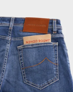 Mid Blue Cotton Stretch Skinny Jeans