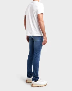 Mid Blue Cotton Stretch Skinny Jeans