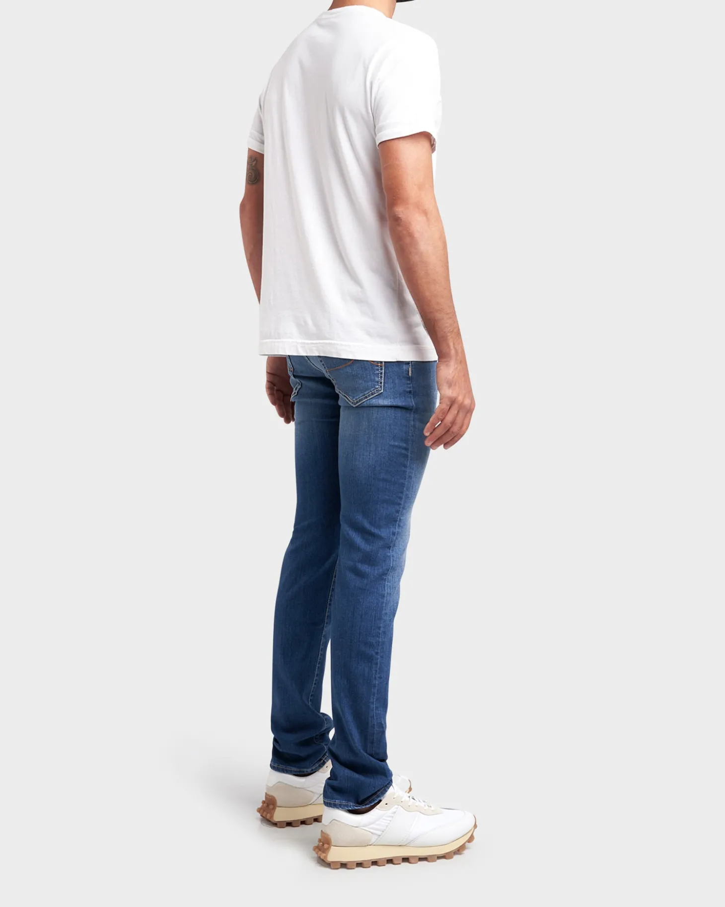 Mid Blue Cotton Stretch Skinny Jeans