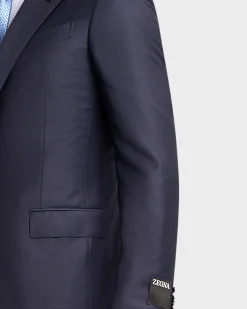 Mid Blue Glen Check Trofeo Wool Suit