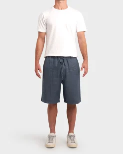 Mid Blue Linen Shorts