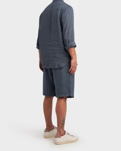 Mid Blue Pure Linen Shirt