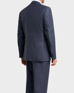 Mid Blue Windowpane Overcheck 15Milmil15 Wool Suit