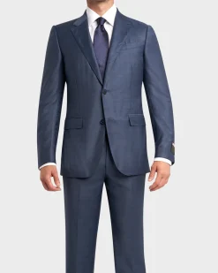 Mid Blue With Self Check Trofeo Wool Suit