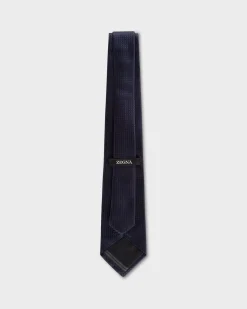 Midnight And Black Textured Pattern Tie