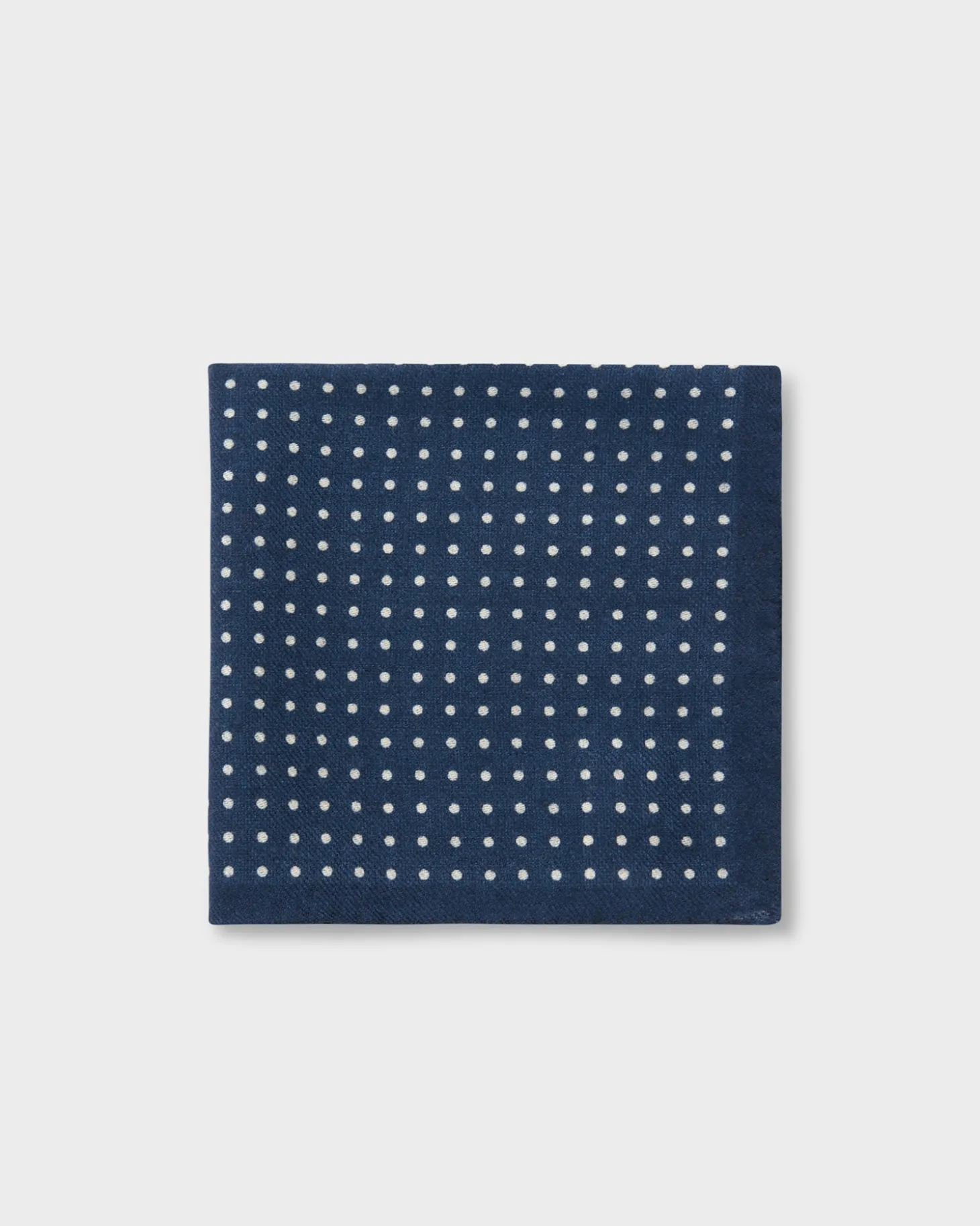 Midnight And Grey Polkadot Wool Pocket Square