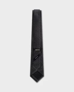 Midnight And White Circle Pattern Tie