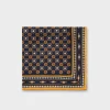 Midnight And Yellow Floral Silk Pocket Square