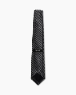 Midnight Black And White Spotty Patterned Tie