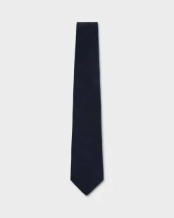 Midnight Blue Linen And Silk Tie