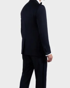 Midnight Blue Peak Lapel Wool Dinner Suit