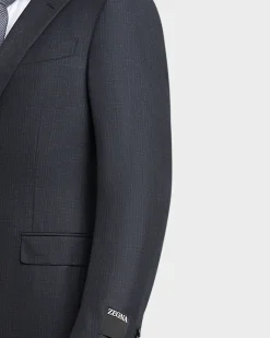 Midnight Blue Small Check 15Milmil15 Wool Suit