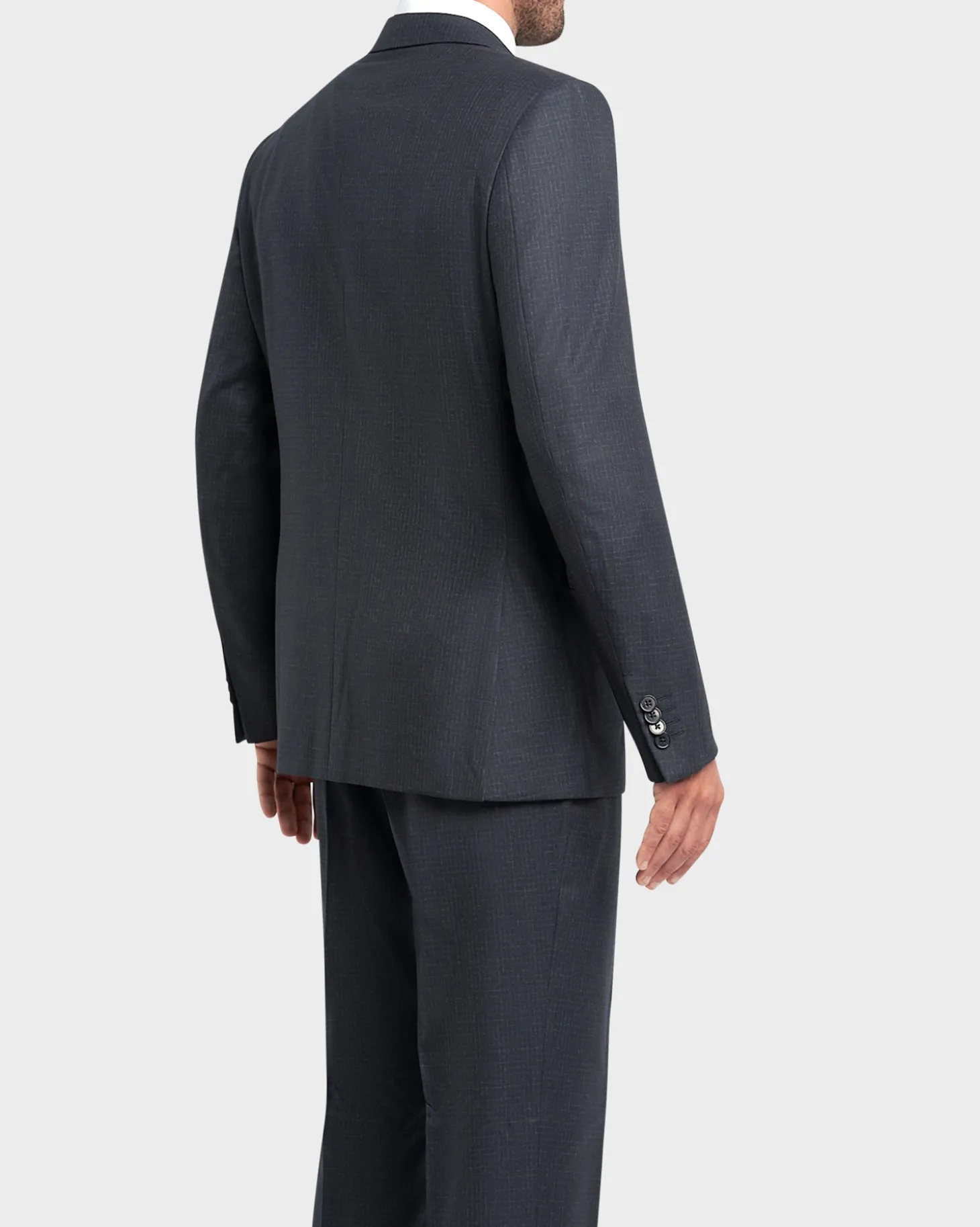 Midnight Blue Small Check 15Milmil15 Wool Suit