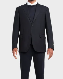 Midnight Blue Wool Silk Elastane Sports Jacket