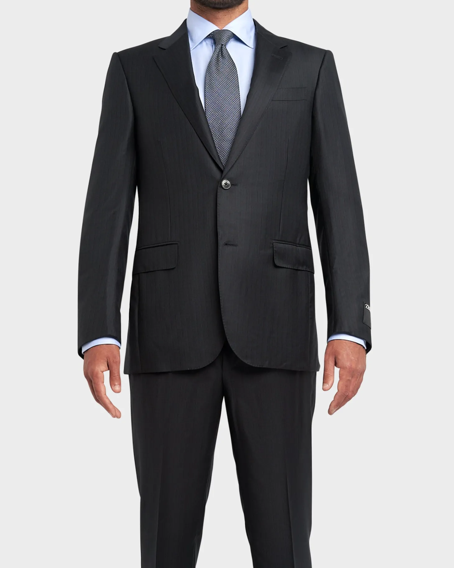 Midnight Grey With Burgundy Stripe Trofeo Wool Suit