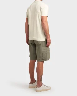 Military Green Cotton Stretch Shorts