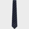 Navy And Blue Diagonal Stripes Silk Tie